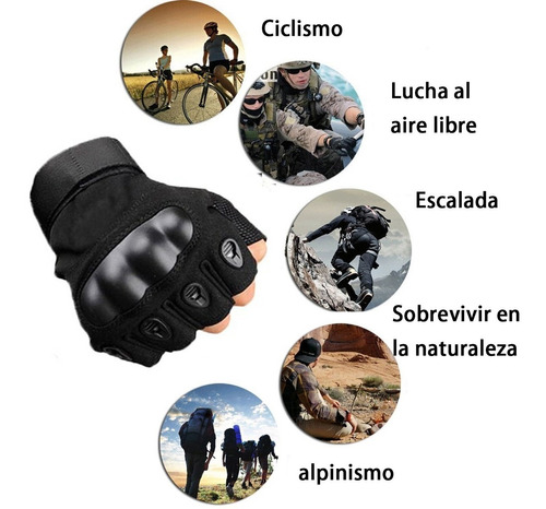 Guantes Tacticos Militar Medio Dedo Motocicleta Y Bicicleta Foto 9