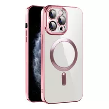 Funda For iPhone 13 Pro Max Magsafe + Protector Camara Rosa