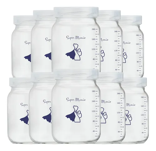 14 Potes Vidro P/ Leite Materno C Graduação 200ml
