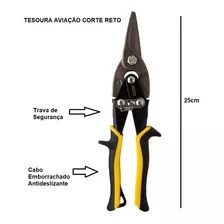 Tesoura Aviação Corte Reto Para Chapa Funileiro Calheiro