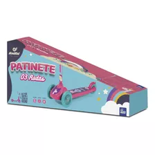 Patinete Infantil 3 Rodas Ajuste Até 50 Kg Unicórnio Fenix Cor Rosa