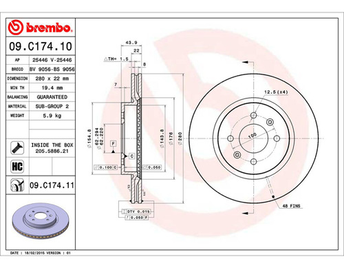 Par Discos Brembo Para Hyundai Accent Gl 2018 Delantero Foto 2