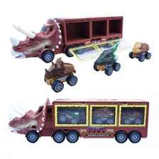 Carrinho Dinossauro Caminhão Cegonha Triceratops Com Fricção