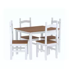 Juego De Comedor 4 Sillas Mesa Rectangular LG Amoblamientos 303 Color Roble/blanco