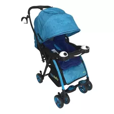 Carriola De Bebe Kool Baby Reclinable Reversible Portavasos Color Azul Color Del Chasis Blanco