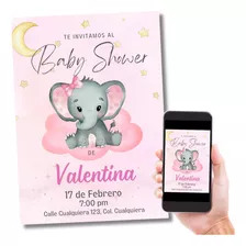 Invitación Digital Baby Shower Niña Personalizada Imprimible