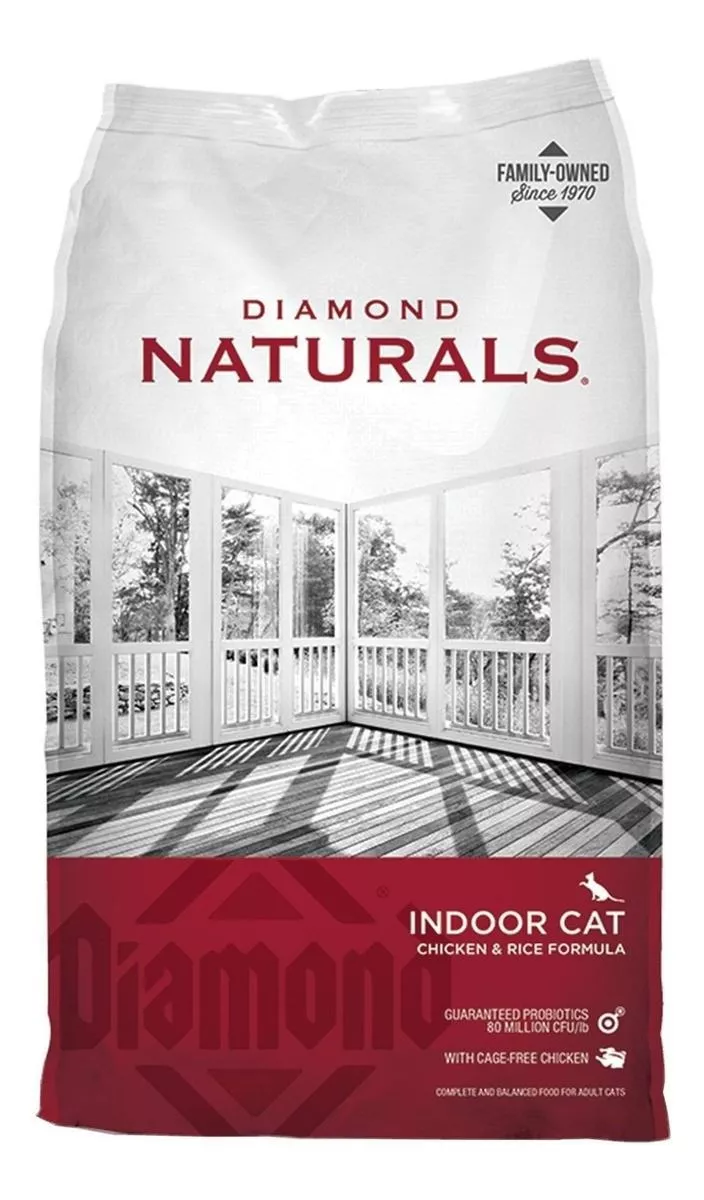Alimento Diamond Naturals Indoor Cat Para Gato Adulto Sabor Pollo Y Arroz En Bolsa De 8.16kg