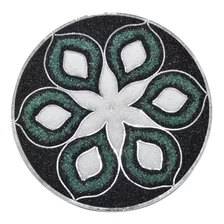 Painel Mandala Decorativo Em Pedras Q. Verde 50cm