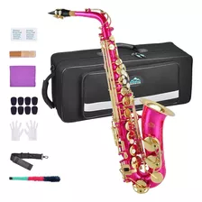 Eastrock Saxofón Alto E Saxofón Rosa Plano Kit Completo Para