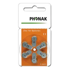 Pilha Auditiva 13 Phonak Bateria Pr48 6 Unidades