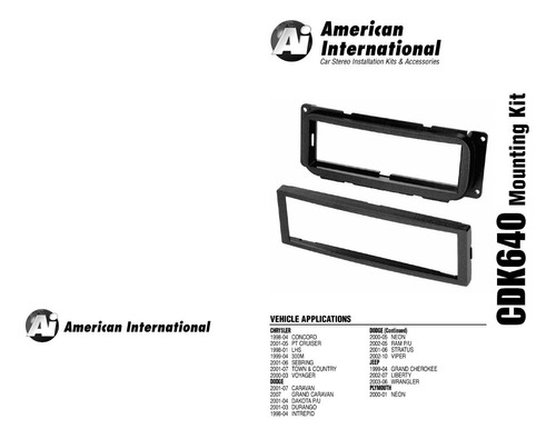 Frente Para Estereo 1 Din Dodge Intrepid 1998 A 2005 Cdk640 Foto 2