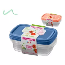 Conjunto 3 Potes Herméticos Mantimento Freezer Sanremo 785ml