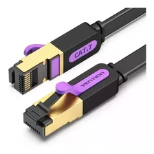 Cable De Red Vention Cat7 Certificado - 3 Metros - Premium Patch Cord - Plano Ftp Rj45 Ethernet 10gbps - 600 Mhz - 100% Cobre - Icabi