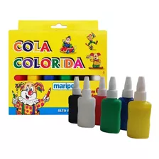 Cola Plástica Coloridas 6 Cores Leo E Leo 25g Não Toxica