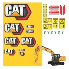 Kit De Adesivos Completo Caterpillar 320gc 2020 A 2021 Cor Preto