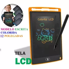 Lousa Digital Criança 10.5 Lcd Tablet P/ Escrever E Desenhar Cor Laranja