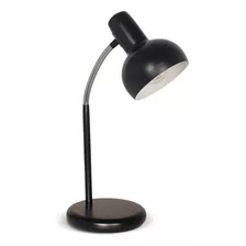 Lampara Escritorio Velador Melo Flexible E27 Led Blanco Negr Estructura Negro