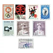 Estampillas Colombia Circuladas 1959/60/61/70/71/72 + Regalo