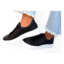 Sam123 Zapatillas Talles Grandes Mujer Negras Bolonia