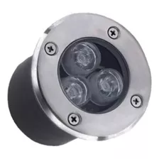 Balizador Led Chão Jardim 3w Blindado Embutir Ip67 24h Cor Da Cúpula Prateado Cor Da Estrutura Preto - Branco Frio