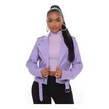 Casaca Mujer Morado Cuero Vegano Ropa Vestido Top Bratz Y2k