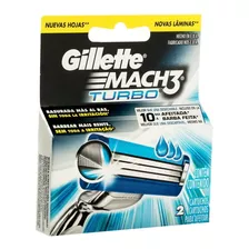 Gillette Cartuchos Mach3 Turbo Empaque Con 2 Unidades