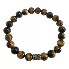 Pulseira Masculina Olho De Tigre 8mm Proteção Prosperidade