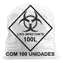 Saco Lixo Hospitalar Infectante 100 Litros 75x105cm 100un