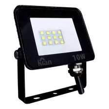 Projetor Refletor Holofote Led 10w 6,500k Preto Bivolt Kian Cor Da Luz Branco-frio 110v/220v