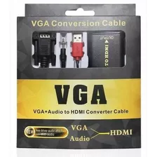 Cabo Conversor Vga Para Hdmi Com Áudio Usb Jc- Ad-vga