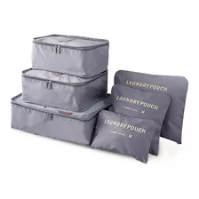 Organizador De Valija Set X 6 Unidades Bolso Neceser Color Gris