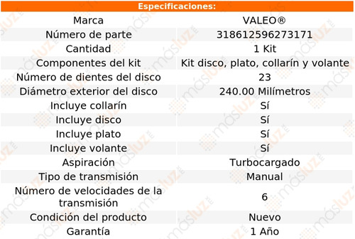 Kit De Embrague S3 1.8l 4 Cil 2000/2004 Valeo Garantizado Foto 4