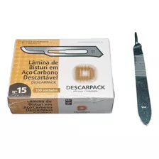 Kit Lamina Bisturi Profissional Nº 15 (c/ 100un) + Cabo Nº 3