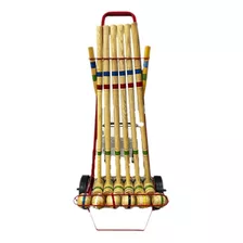 Juego De Croquet 72 Cm. En Carro De 6 Palos Tissus 