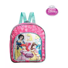 Mochila Escolar Princesas Pequena De Costas Rosa + Brinde