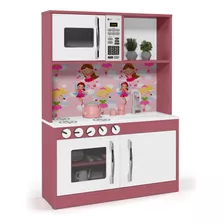 Cozinha Infantil Diana Em Mdf Branco/rosa - Ofertamo Cor Rosa/branco