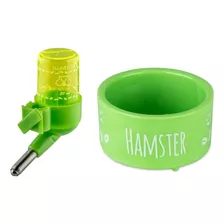 Kit Hamster - Bebedouro 30 Ml Comedouro 70 Ml (verde)