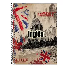 Caderno 10 Matérias 200 Folhas Capa De Inglês