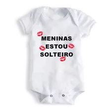 Body Bebê Branco Meninas Estou Solteiro Ref 167