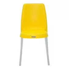 Cadeira De Jantar Tramontina Vanda, Estrutura De Cor Amarelo/alumínio, 1 Unidade