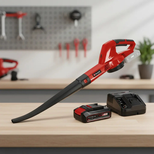 Kit Einhell: Sopladora Hojas Inalámbrica A Batería Rojo + Cargador Y Batería 18v 2.5ah Litio
