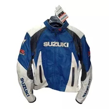 Campera Original Cuero Moto Suzuki Oficial (nueva Sin Uso)