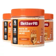 Kit 3 Potes Pasta De Amendoim Em Pó 210g - Betterpb