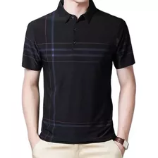 Polo De Seda De Hielo Con Solapa Para Hombre [u]