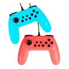 Kit 2 Controles Nintendo Switch Com Fio Usb Ns Color Vinik Cor Azul