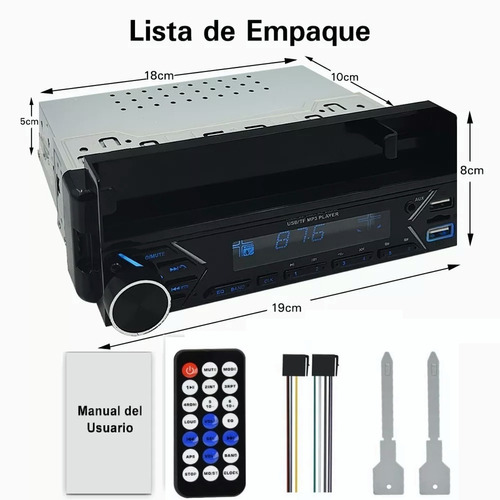 Auto Estreo Reproductor Mp3 Radio Bluetooth Y Soporte Mvil Foto 8