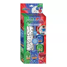 Pj Mask 1 Mt. De Papel C/ Dibujos Y 4 Frascos De Pinturas 