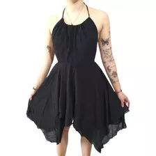 Vestido Negro Asimétrico Sugerente Talle M Muy Amplio