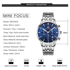 Relógios Analógicos De Quartzo De Luxo Mini Focus Para Homen Cor Do Fundo Silver Black