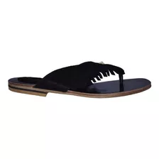 Sandalias Prune Negro Cuero Gamuza!!!